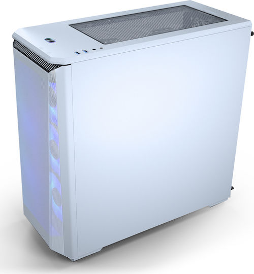 Phanteks Eclipse P400A Gaming Midi Tower Κουτί Υπολογιστή με Πλαϊνό Παράθυρο και RGB Φωτισμό Digital White