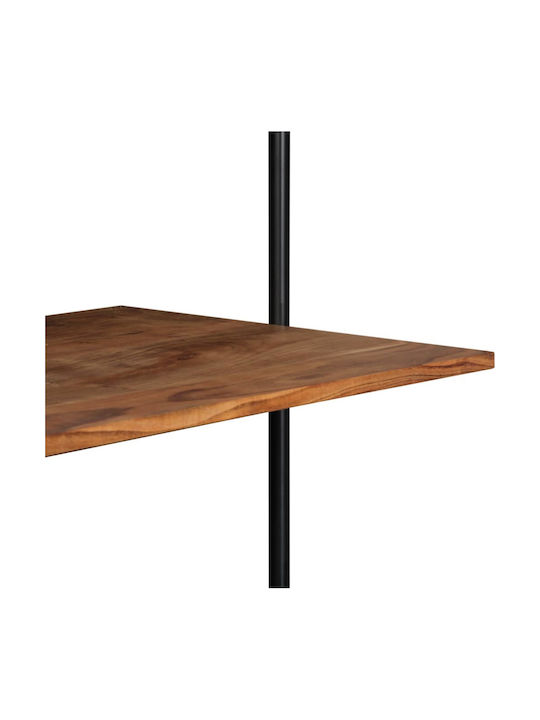Schreibtisch aus Massivholz Black / Natural mit Metallbeinen 90x40x170cm