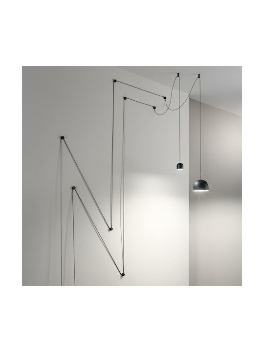 Ideal Lux Tall SP1 Pendant Light LED Bell with Warm White Light Black