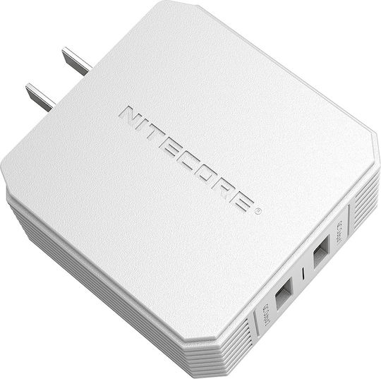 NiteCore Charger Without Cable with 2 USB-A Ports Quick Charge 3.0 Whites (UA42Q)
