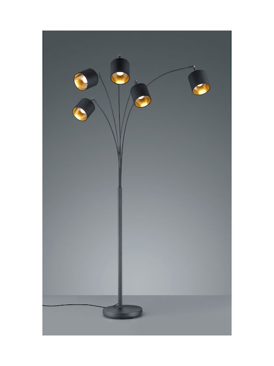Trio Lighting Tommy Lampa de podea Î200xL30cm. cu Soclu pentru Bec E14 Negru