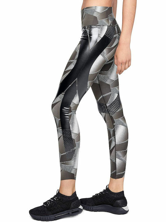 Under Armour SuperBase Powerprint Ausbildung Frauen Lang Leggings Hochgeschnitten Gray