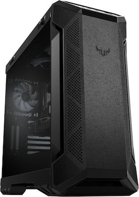 Asus TUF GT501 Гейминг Midi Tower Компютърна кутия със странично прозорче и RGB осветление Черно