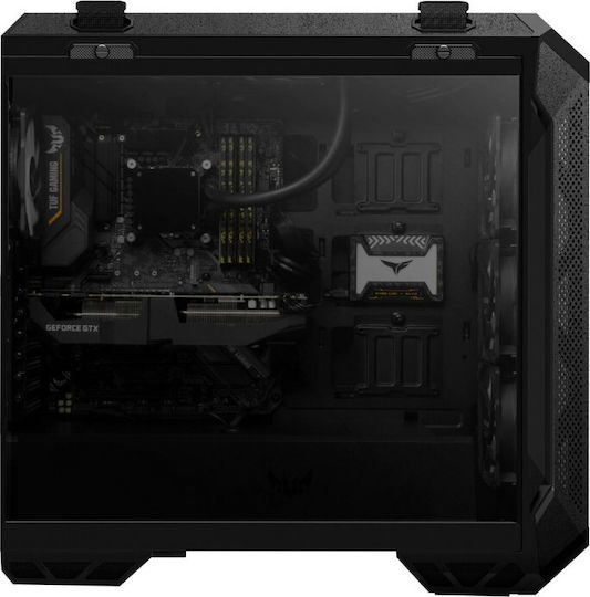 Asus TUF GT501 Gaming Midi Tower Κουτί Υπολογιστή με Πλαϊνό Παράθυρο και RGB Φωτισμό Μαύρο