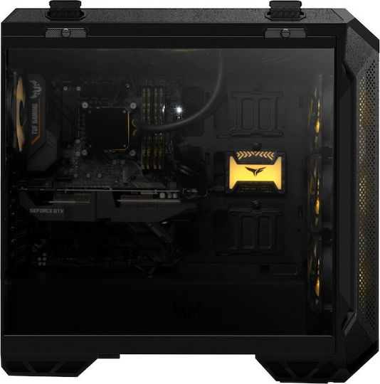 Asus TUF GT501 Gaming Midi Tower Κουτί Υπολογιστή με Πλαϊνό Παράθυρο και RGB Φωτισμό Μαύρο