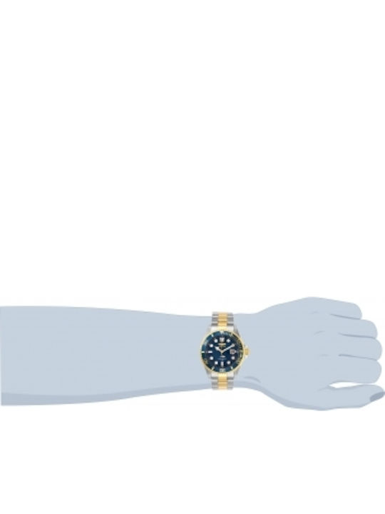 Invicta Pro Diver Ανδρικό Ρολόι 43mm Μπαταρίας με Μεταλλικό Μπρασελέ Blue / Silver