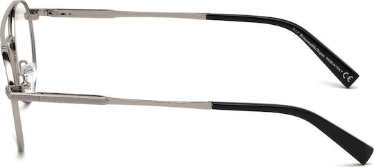 Zegna Men's Metal Prescription Eyeglass Frame Silver EZ5118 014