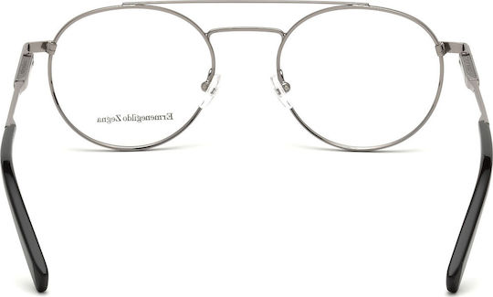 Zegna Men's Metal Prescription Eyeglass Frame Silver EZ5118 014