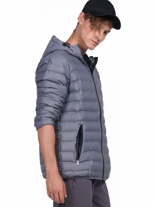 Зимно Мъжко Яке Puffer Сиво