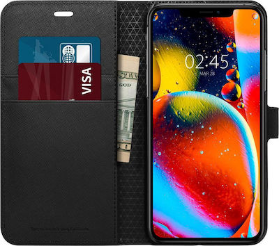 Spigen S Portofel Piele artificială Negru (iPhone 11 Pro Max) 075CS27149