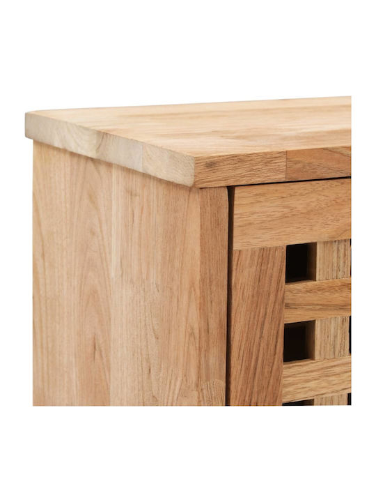 Suport pentru pantofi din Lemn Masiv cu 2 Rafturi Bej L94xW20xH38cm