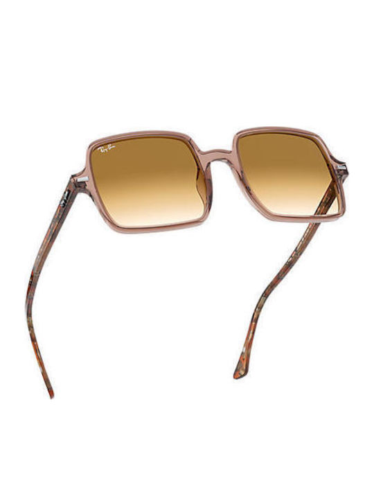 Ray Ban Square II Damen Sonnenbrille mit Braun Kunststoff Gestell und Braun Linse RB1973 128151