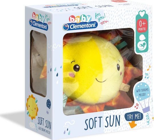 Baby Clementoni Κρεμαστό Παιχνίδι Κούνιας και Καροτσιού με Μουσική Soft Sun για Νεογέννητα