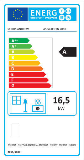 Syrios Chania Oțel Soba pe lemne cu Cuptor 16.5kW Bordeaux