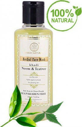 Khadi Natural Neeam & Tea Trea Flüssig Reinigung Gesicht 210ml