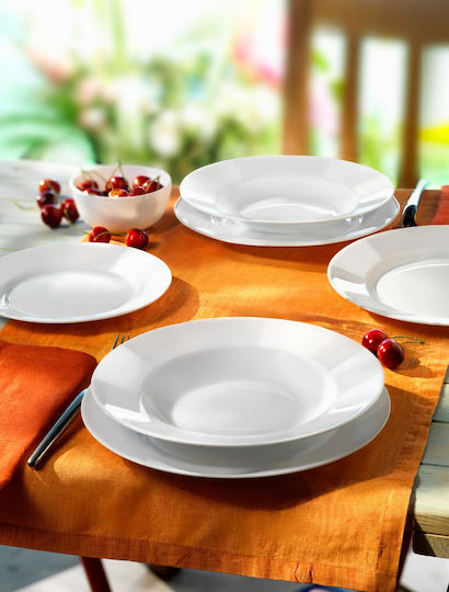 Bormioli Rocco Toledo Teller Suppe Glas White mit Durchmesser 24cm