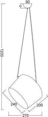 Aca Nova Pendant Light Orange Bell with Socket E27 27cm