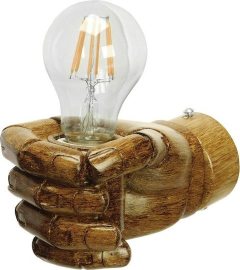 GloboStar Fist Modern Lamp Wall with Socket E27 Brown 10x15x10cm
