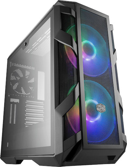 CoolerMaster MasterCase H500M Gaming Midi Tower Κουτί Υπολογιστή με Πλαϊνό Παράθυρο και RGB Φωτισμό Μαύρο