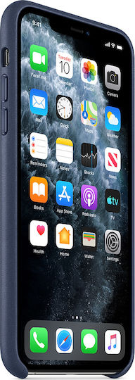 Apple Leather Case Back Cover Δερμάτινο Μπλε (iPhone 11 Pro Max)