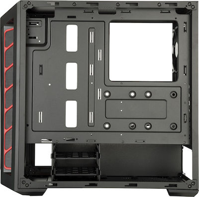 CoolerMaster Masterbox MB511 Midi Tower Κουτί Υπολογιστή με Πλαϊνό Παράθυρο Κόκκινο