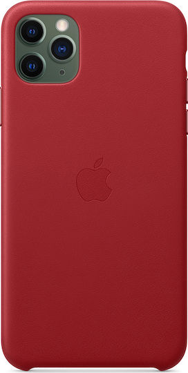 Apple Leather Case Back Cover Δερμάτινο Κόκκινο (iPhone 11 Pro Max)