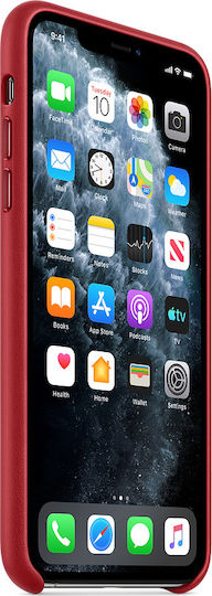 Apple Leather Case Back Cover Δερμάτινο Κόκκινο (iPhone 11 Pro Max)