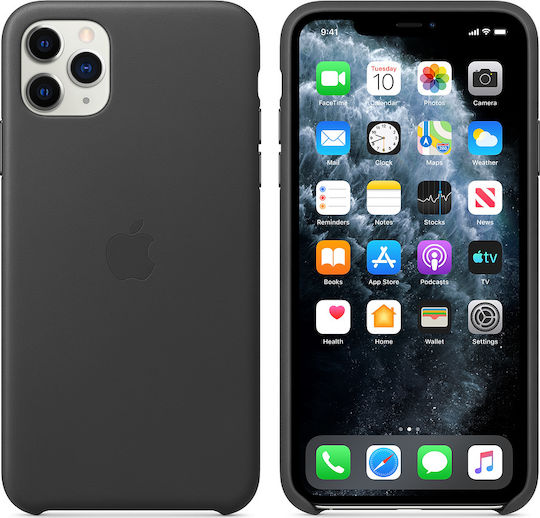 Apple Back Cover Leather Black (iPhone 11 Pro Max)