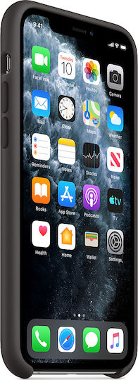 Apple Silicone Case Back Cover Σιλικόνης Μαύρο (iPhone 11 Pro)