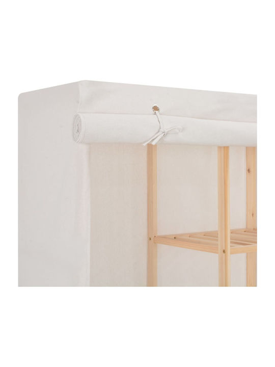 vidaXL Fabric Wardrobe with Shelves in White Color 170x40x173cm
