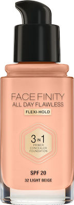 Max Factor Facefinity All Day Flawless 3-in-1 Machiaj lichid SPF20 32 bej deschis 30ml