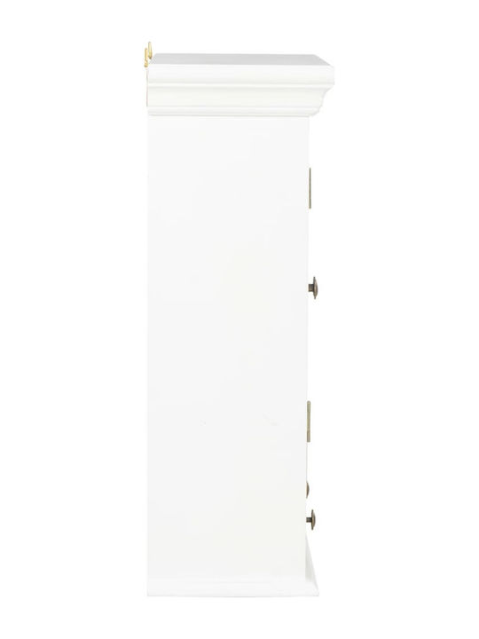 Wall Living Room Display Cabinet made of Solid Wood with Glass White / Natural 49x22x60cm