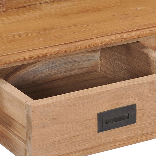 Secretary Desk made of Solid Wood Beige 90x50x100cm