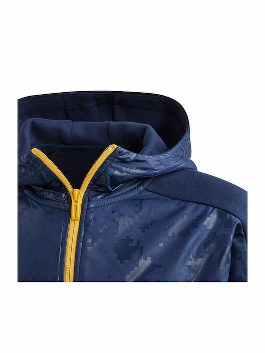 Kinder-Sweatshirt Strickjacke mit Kapuze Marineblau