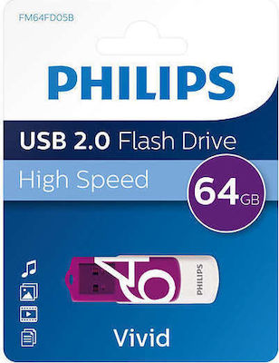 Philips Vivid 64GB USB 2.0 Stick Lila