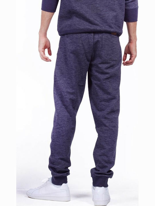 Body Action Men's Sweatpants with Rubber Blue