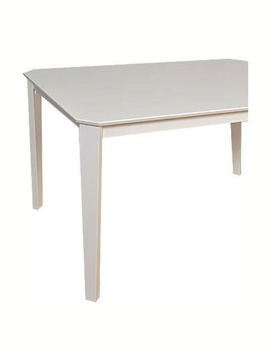 Τ2003 Table Kitchen Wooden White 120x80x76cm