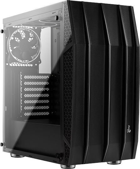 Aerocool Klaw Gaming Midi Tower Κουτί Υπολογιστή με Πλαϊνό Παράθυρο και RGB Φωτισμό Μαύρο