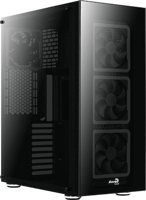 Aerocool Tor Pro Gaming Full Tower Κουτί Υπολογιστή με Πλαϊνό Παράθυρο και RGB Φωτισμό Μαύρο