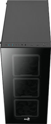 Aerocool Tor Pro Gaming Full Tower Κουτί Υπολογιστή με Πλαϊνό Παράθυρο και RGB Φωτισμό Μαύρο