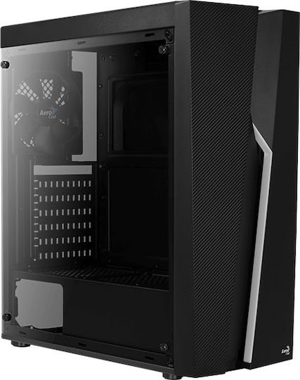 Aerocool Bolt Gaming Midi Tower Κουτί Υπολογιστή με Πλαϊνό Παράθυρο και RGB Φωτισμό Μαύρο