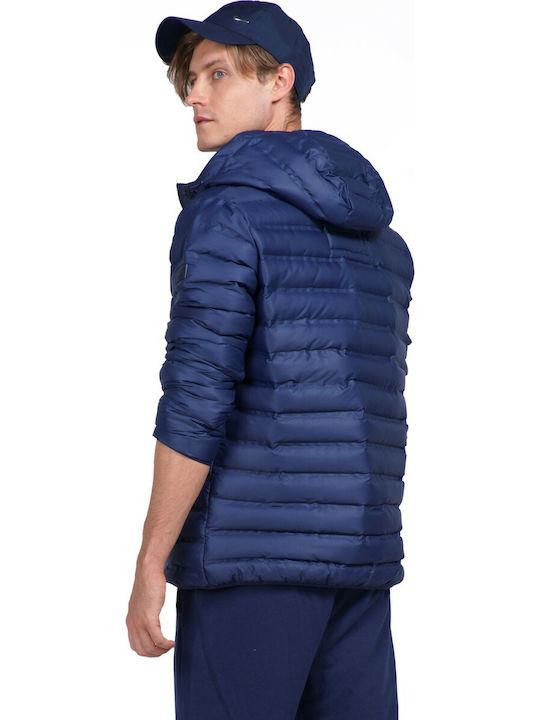 Body Action Ανδρικό Χειμωνιάτικο Μπουφάν Puffer Navy Μπλε