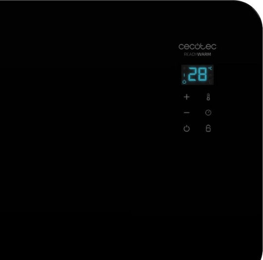 Cecotec Ready Warm 6770 Crystal Connection Floor Convector Heater 2000W with Electronic Thermostat and WiFi 92x43cm Black
