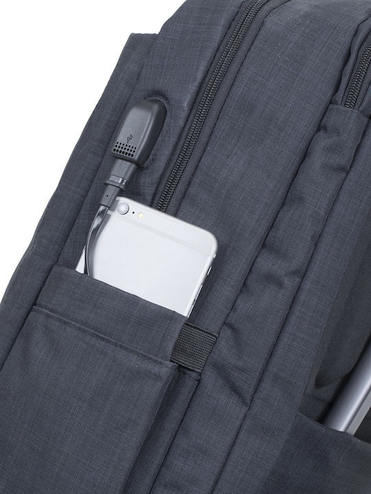 Rivacase Biscayne 8365 Τσάντα Πλάτης για Laptop 17.3" με Θύρα USB σε Μαύρο χρώμα