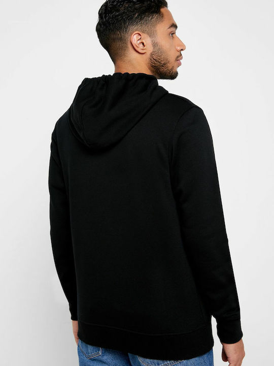 Jack & Jones Men's Sweatshirt with Hood and Pockets Black