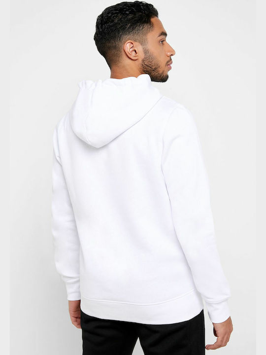 Jack & Jones Men's Sweatshirt with Hood & Pockets White