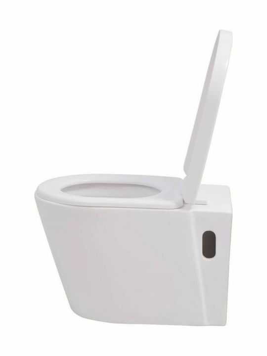 vidaXL Wandhängende Toilette mit Deckel Sanftes Schließen Weiße