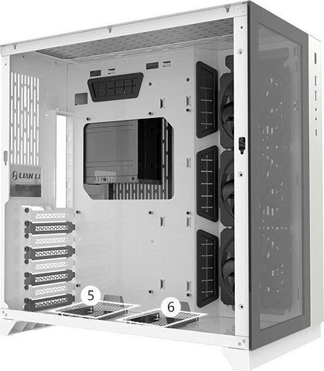 Lian Li PC-O11 Dynamic Gaming Midi Tower Κουτί Υπολογιστή με Πλαϊνό Παράθυρο Λευκό