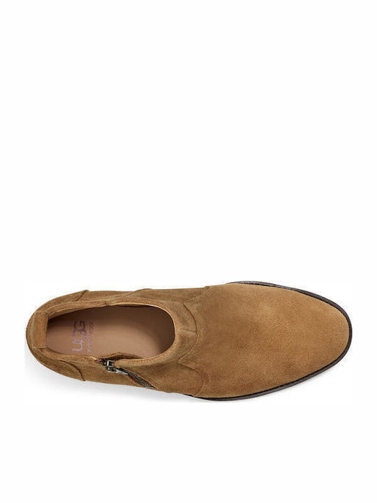 1103725 Suede Women's Ankle Boots Chestnut
