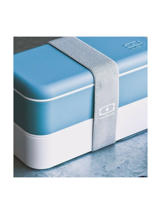 Monbento Original Cutie pentru Mâncare Plastic Denim/alb Potrivit pentru Cuptor cu Microunde 1000ml 1buc